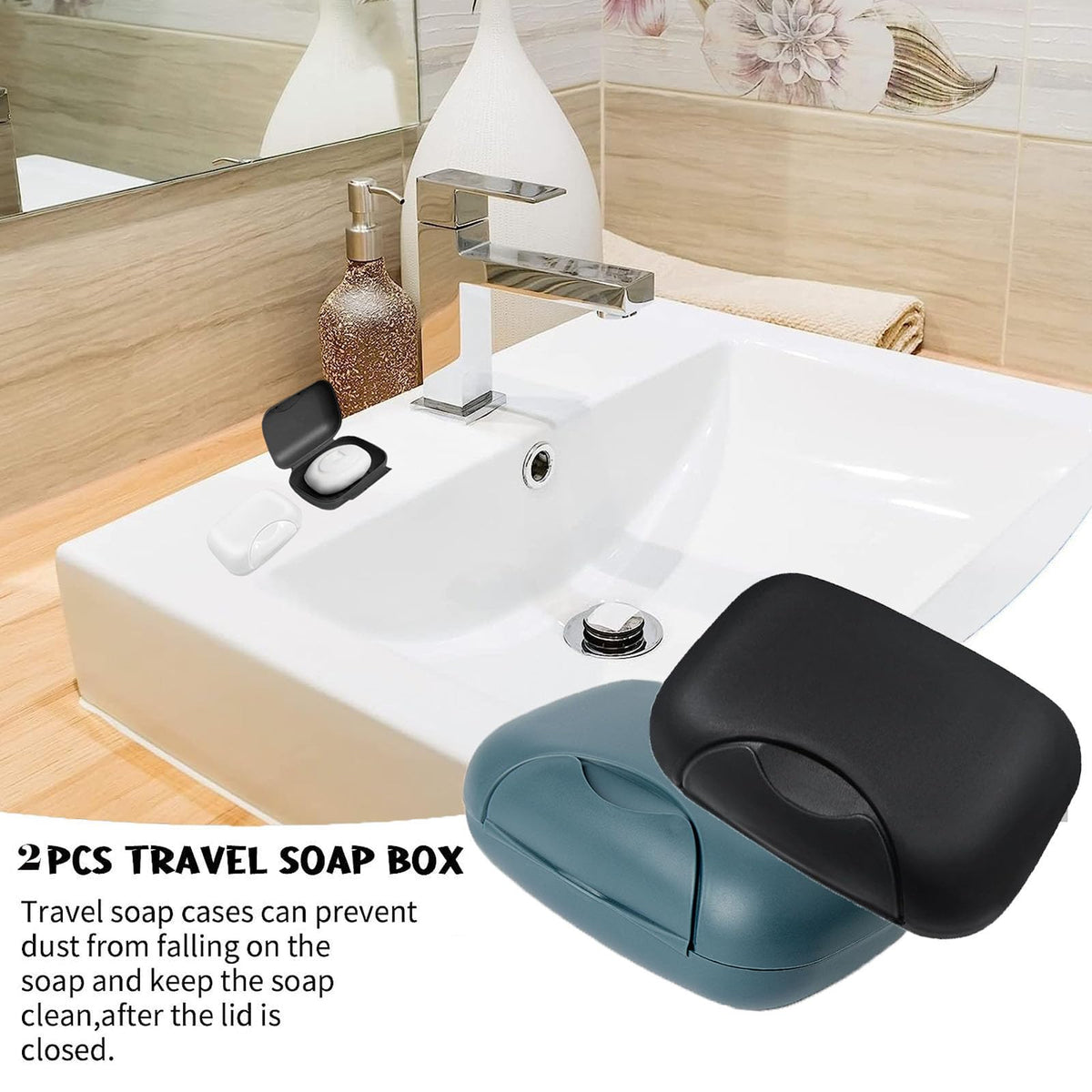 2Pcs Travel Soap Case Soap Bar Travel Dish with Lid Waterproof Leakproof Box Container Holder Closable Holder Portable Dish for Shower - image 4