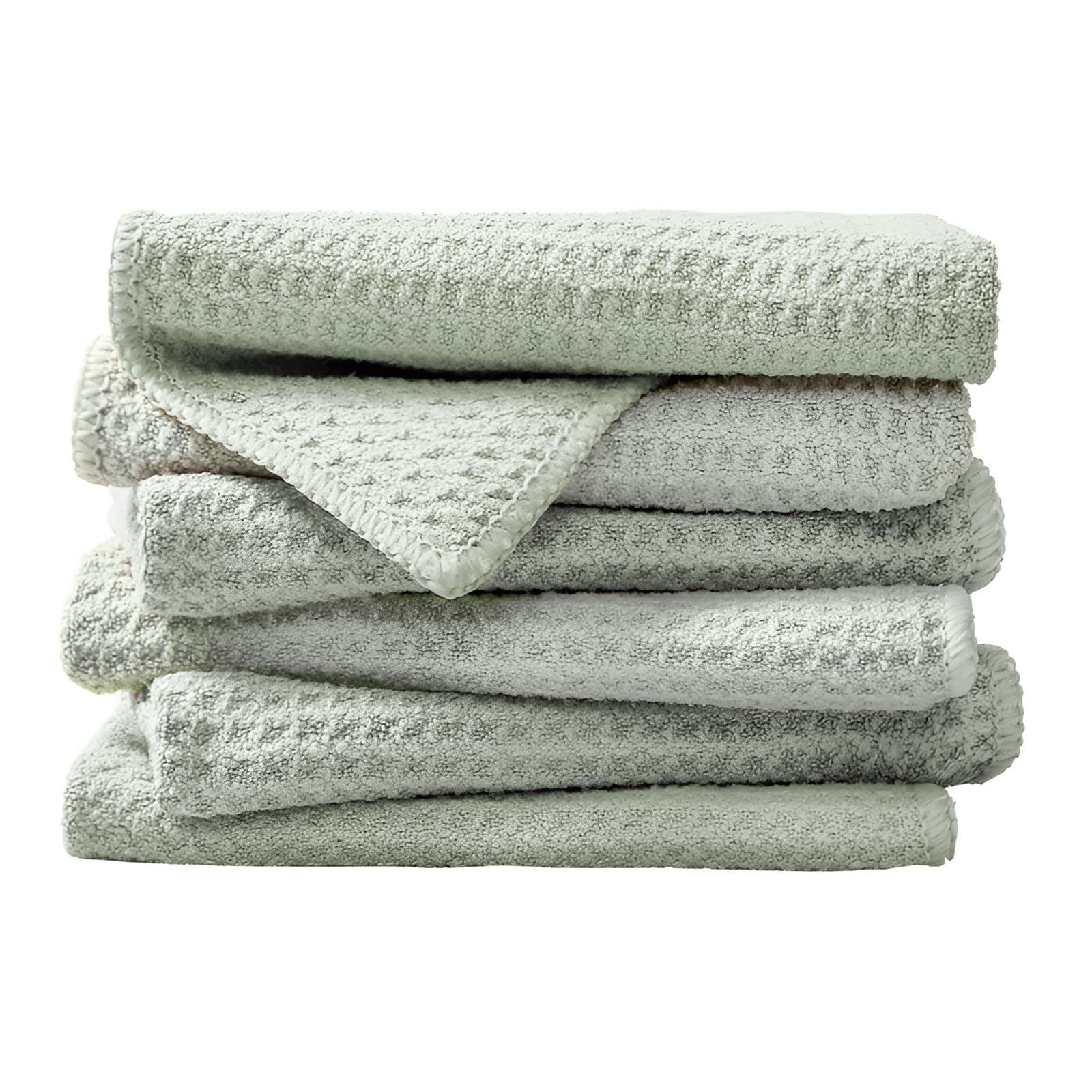 EURSPEUNG Microfibre Cloths – All-Purpose Cleaning Cloths, Green, 6 Pack
