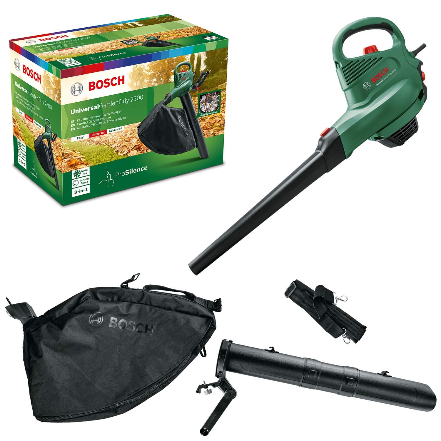 Bosch Universal Garden Tidy 2300 - 3-in-1 Electric Leaf Blower & Vacuum