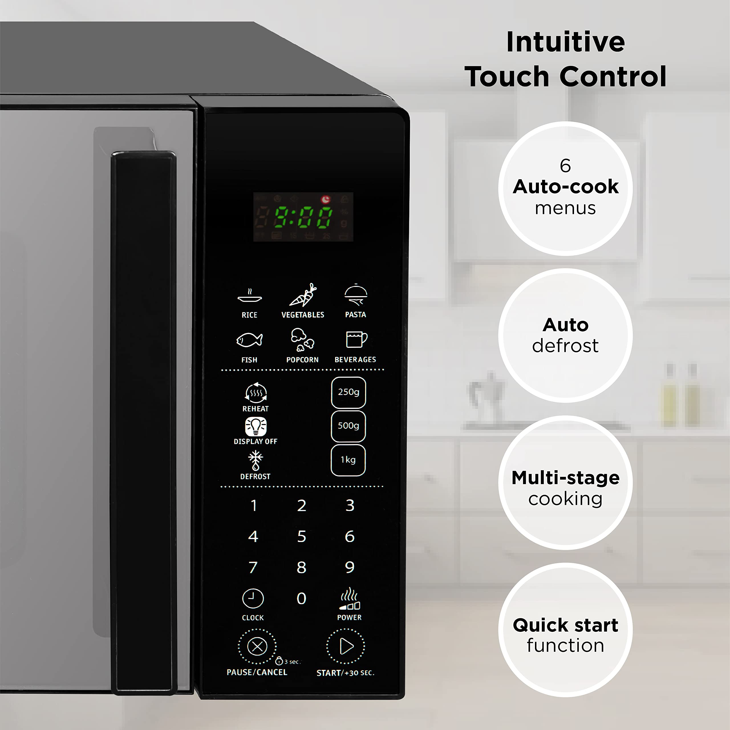 Russell Hobbs RHMT2004B 20L Digital Solo Microwave | 800W Touch Control