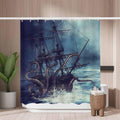 Jolof Store Pirate Ship Shower Curtain | Mold Resistant Polyester – 180x180cm