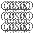 PATIKIL 2 Inch Metal Curtain Rod Rings with Eyelets, 30 Pcs - Black