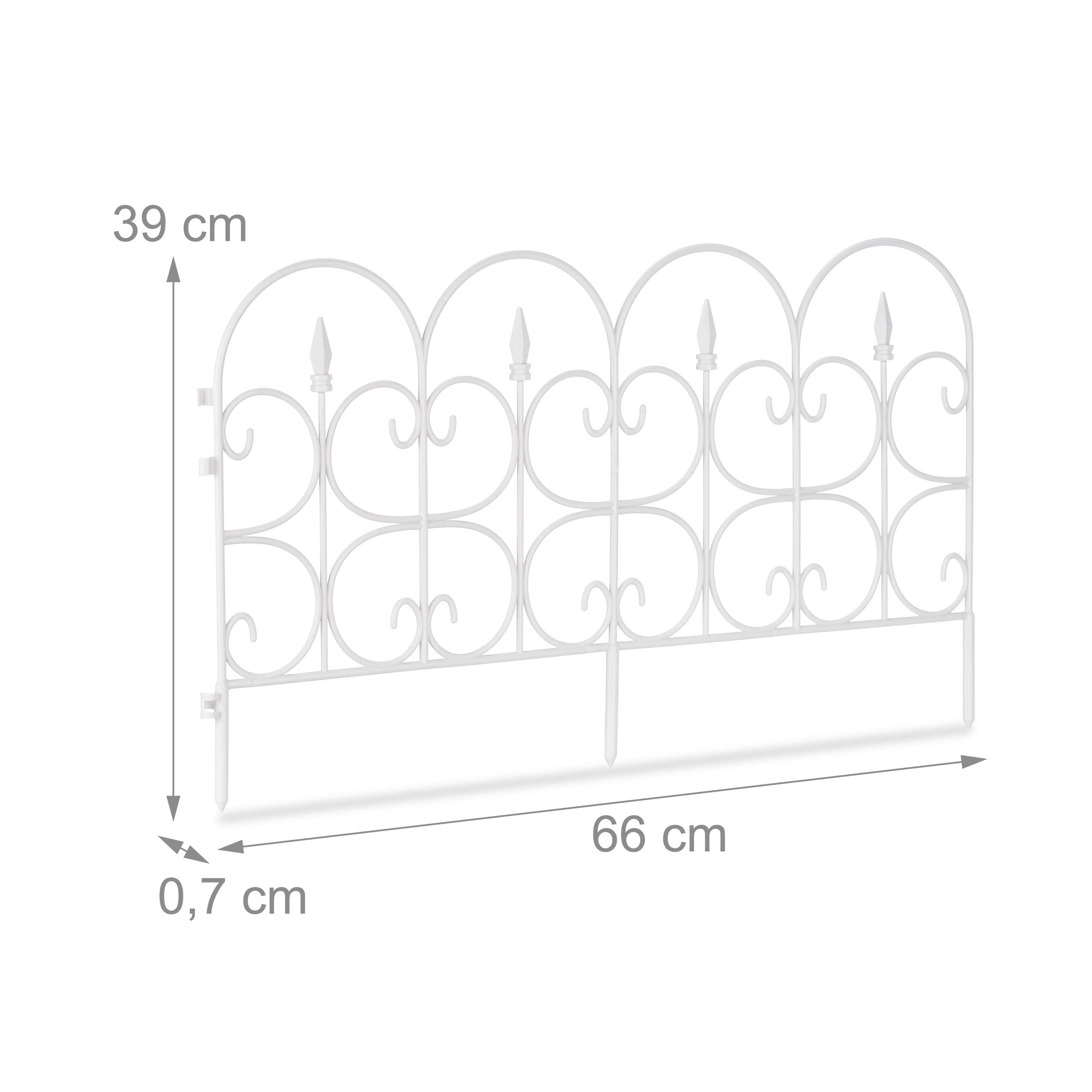Plastic Flowerbed Fence | 4m Ornate Garden Lawn Edging, White