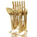 24-Piece Gold Silverware Set with Holder | Service for 6