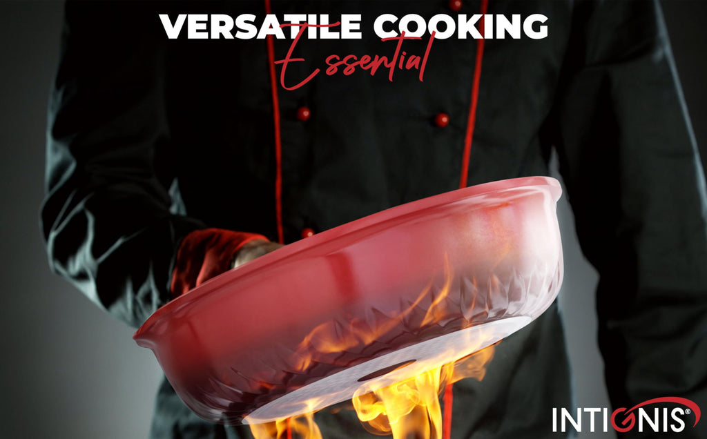 INTIGNIS 30cm Deep Frying Pan with Lid | Non-Stick Induction Wok Skillet