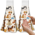CUTHOLLOW Puppy Hanging Kitchen Towels - Set of 2 Microfiber Dish Towels