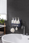 Zuvo No-Drill Shower Caddy – Suction Cup Bathroom Shelf in Grey