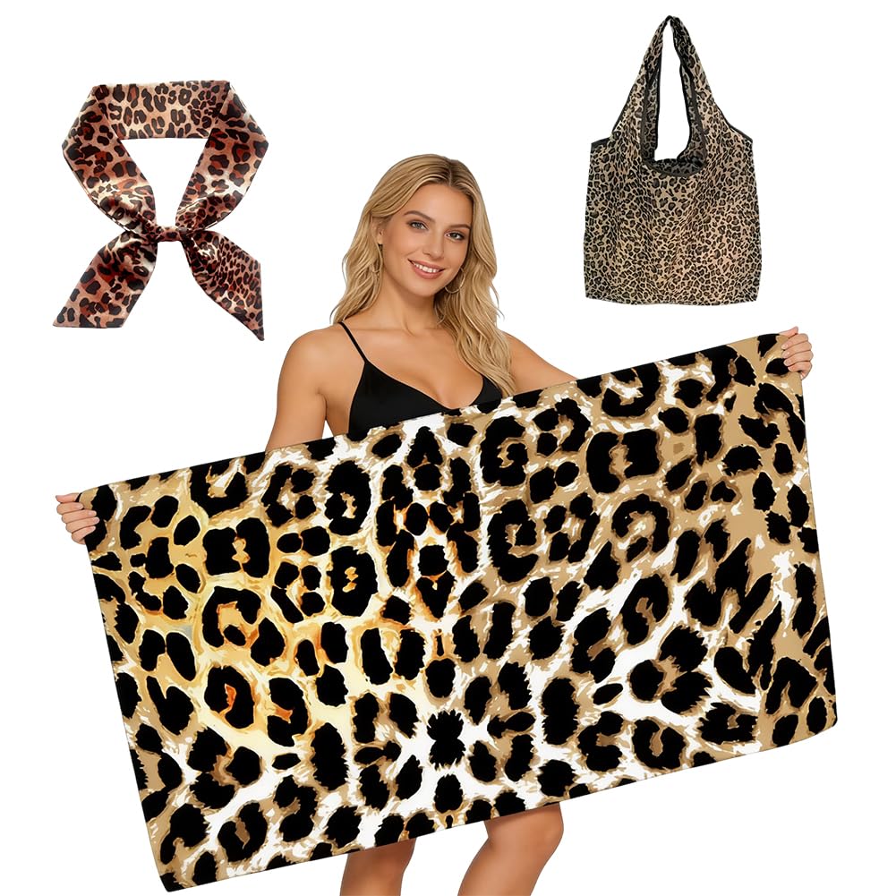 Vexthorion Leopard Quick Dry Towel 160x80CM,Lightweight Towel for Swimming - image 1