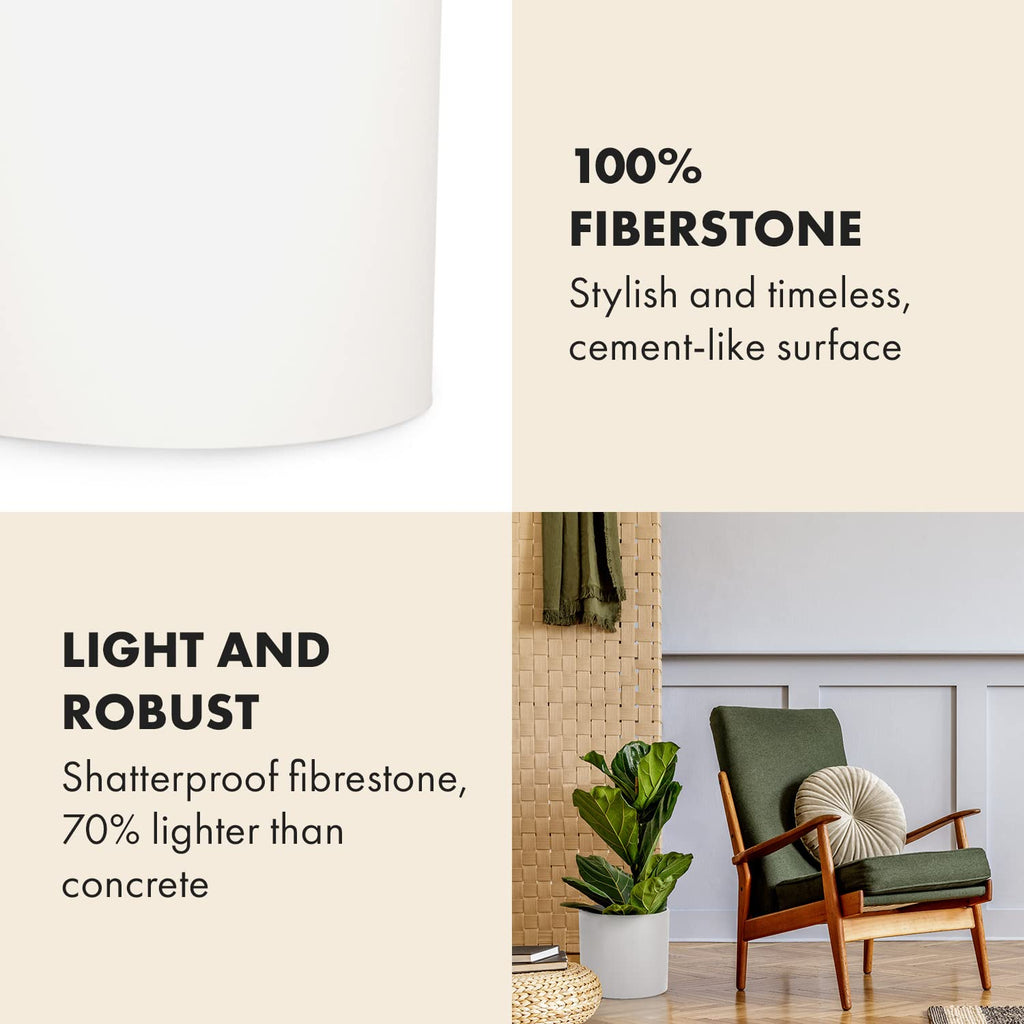 Fox & Fern Fiberstone Plant Pot – 8 Inch Modern Indoor Outdoor Planter