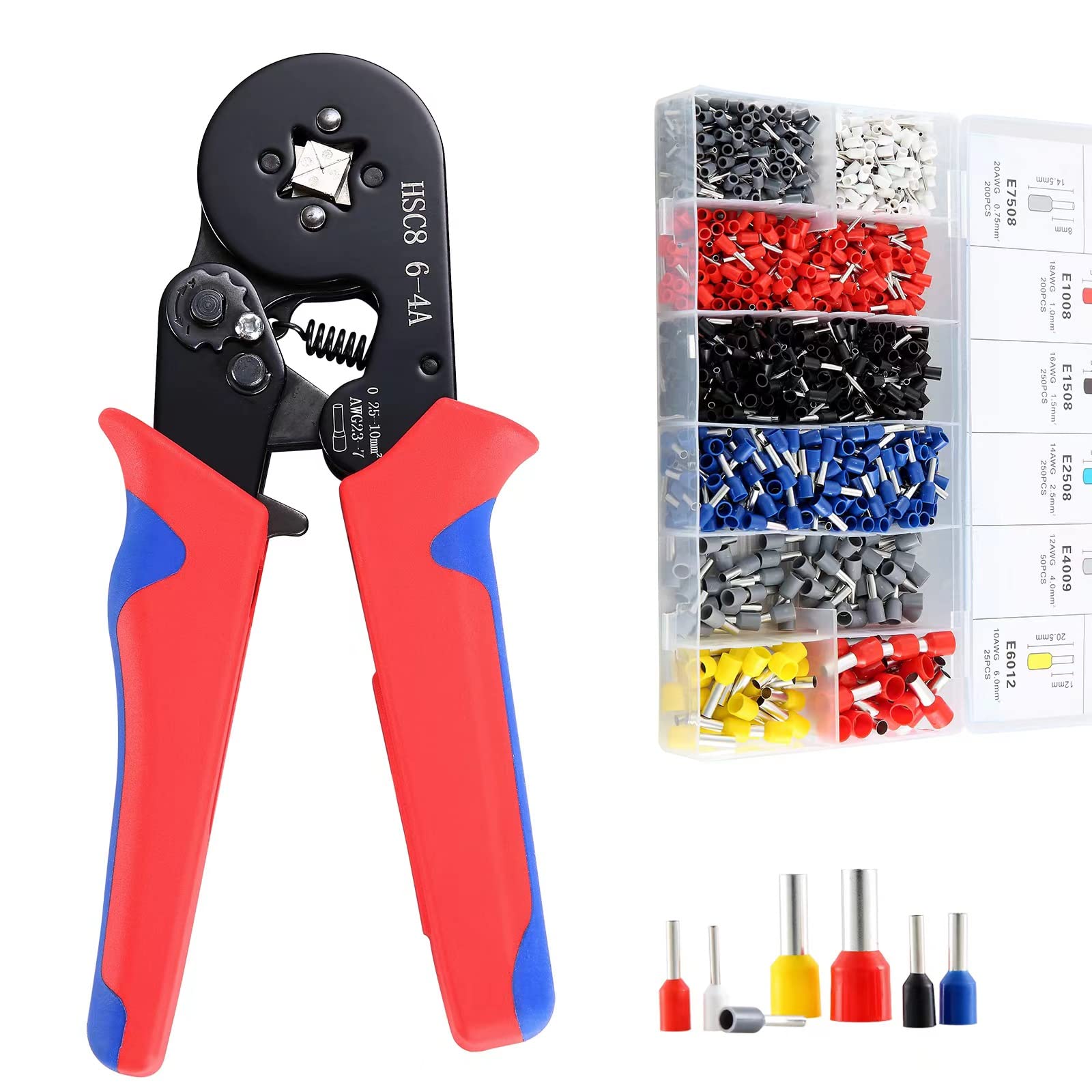 Hibisaws Ferrule Crimping Tool Kit | 1250 Connectors & Ratchet Plier