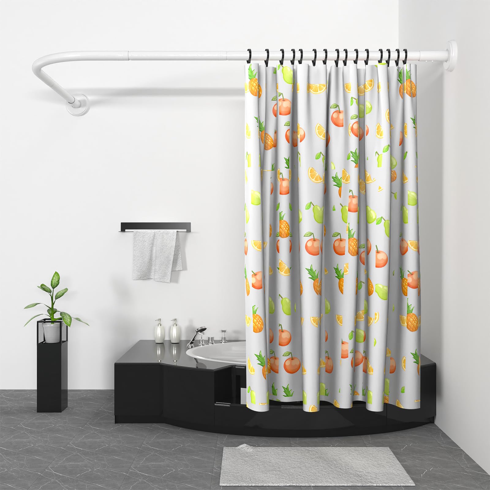 Misounda L-Shape Shower Curtain Rail | 122-190cm Stainless Steel Rod