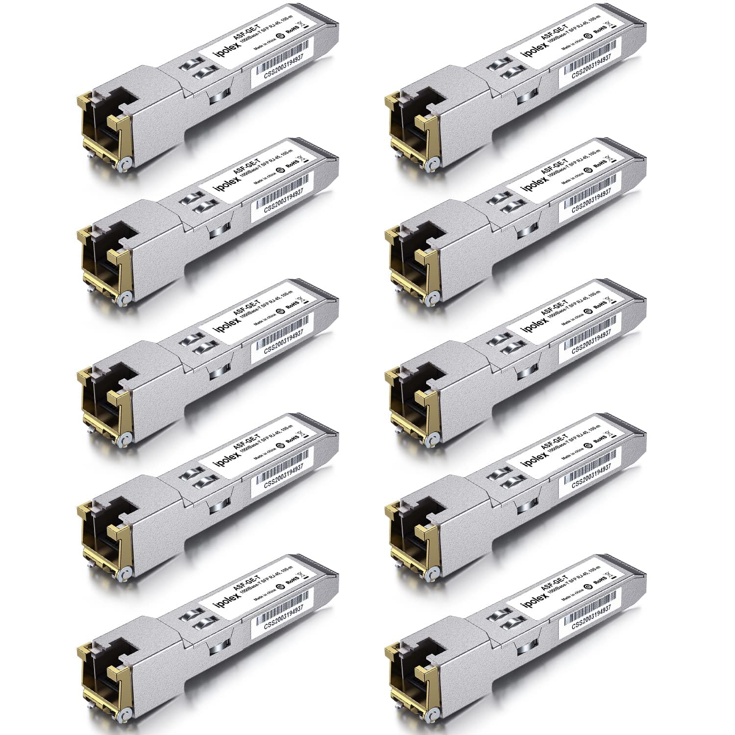 ipolex 1G SFP to RJ45 Copper Transceiver – 1000Base-T Module, 10-Pack