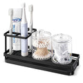 IWTTWY Rustproof Metal Toothbrush Holder with Drip Tray - Black Organizer