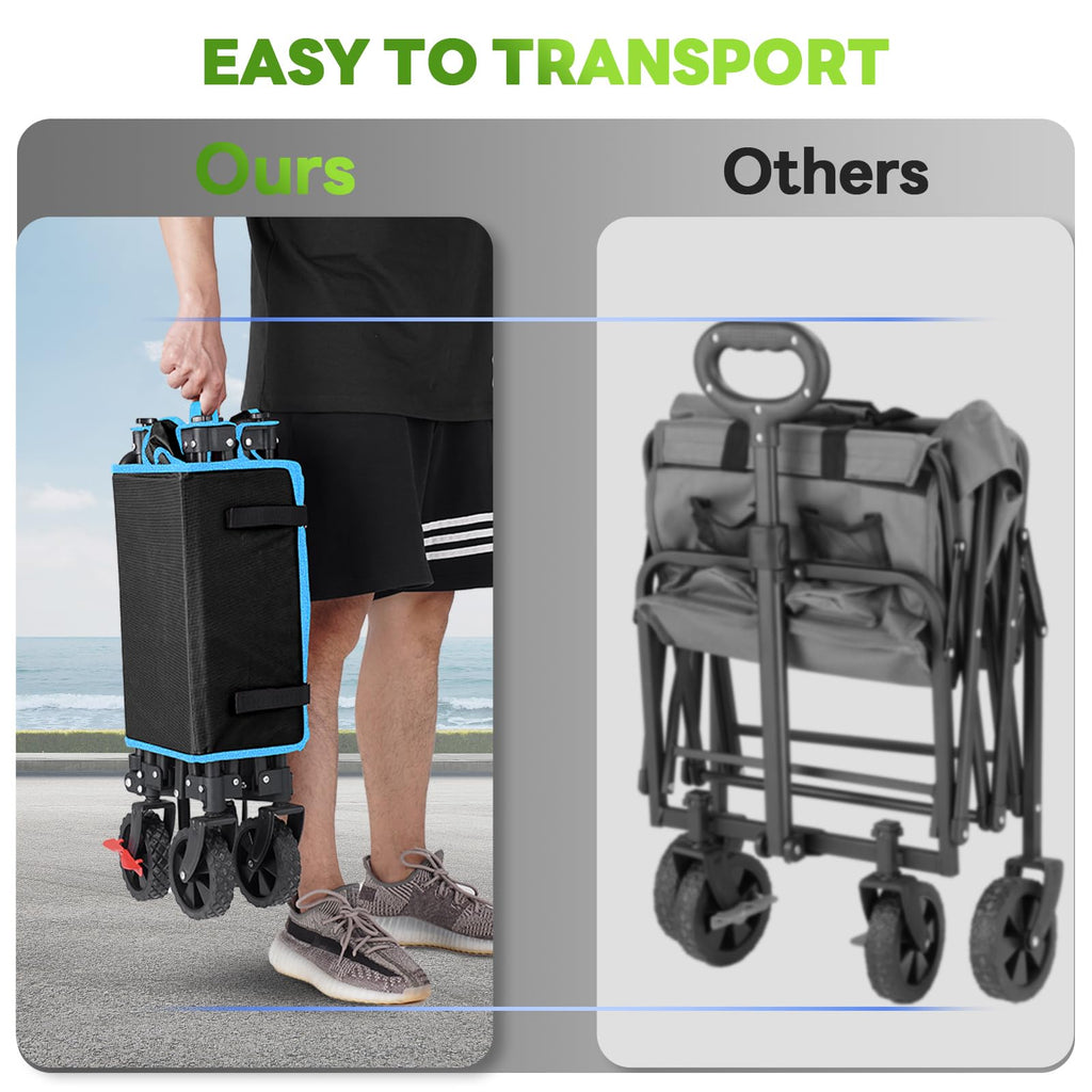 Jolof Store Heavy Duty Folding Wagon – 150L Foldable Camping Cart