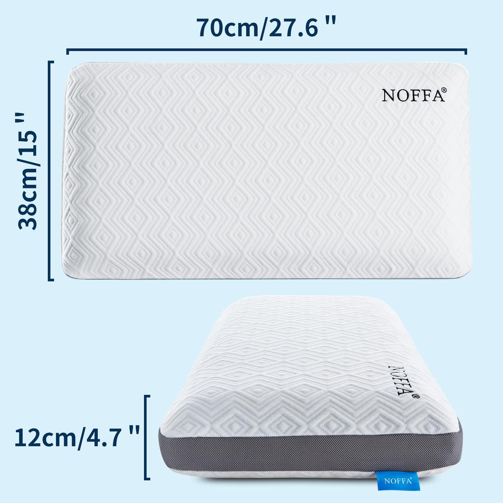 NOFFA Memory Foam Pillow – Orthopedic Neck Support for Side Sleepers