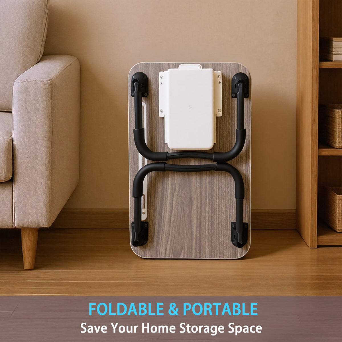 Small Lap Desk，Laptop Bed Desk 48 x30 cm for Breakfast in Bed, Work and Study, Home Office, Laptop Stand for Sofa、Couch、Bed, Small Brown 48x30