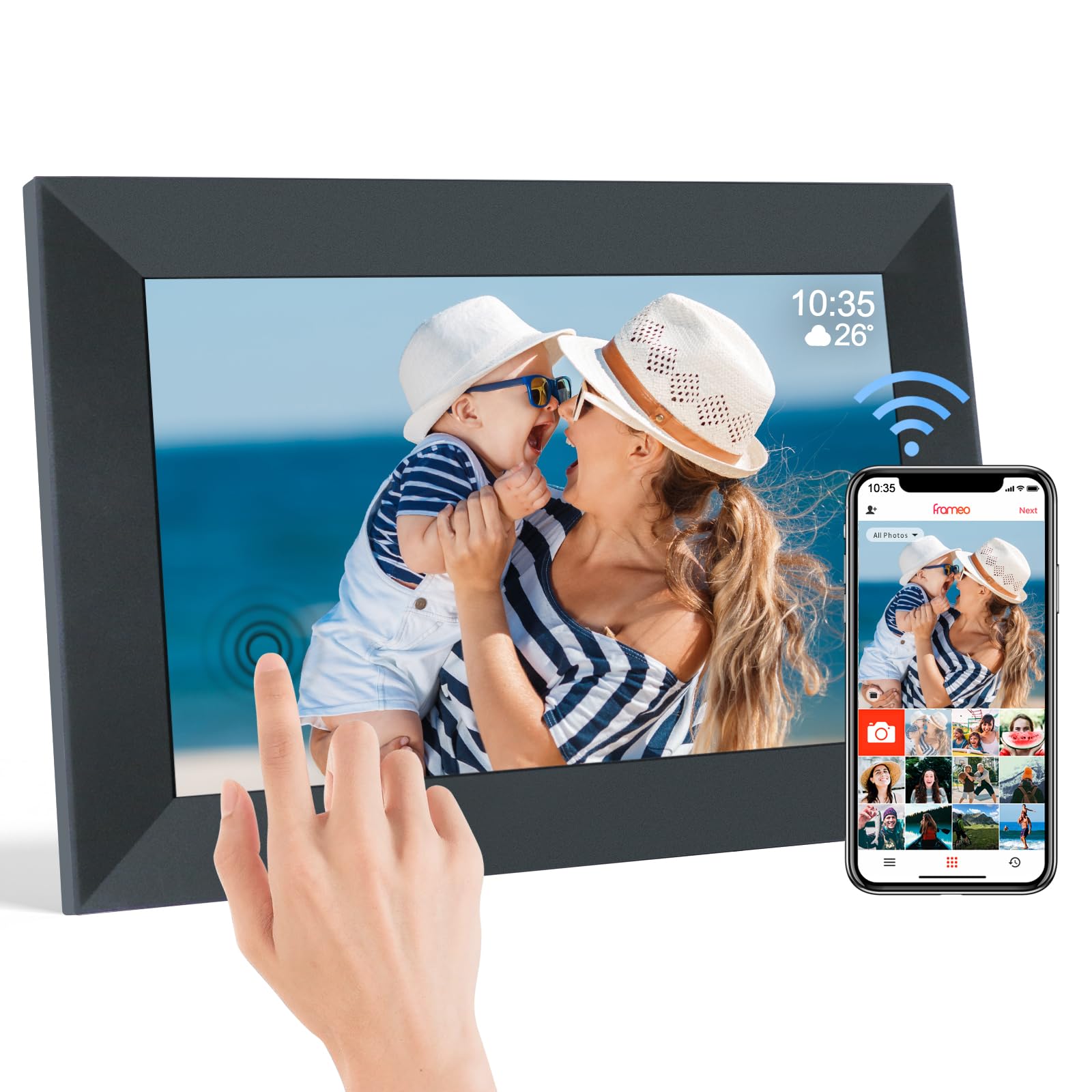 TSITSC 10.1 Inch WiFi Digital Photo Frame | 32GB IPS Touch Screen