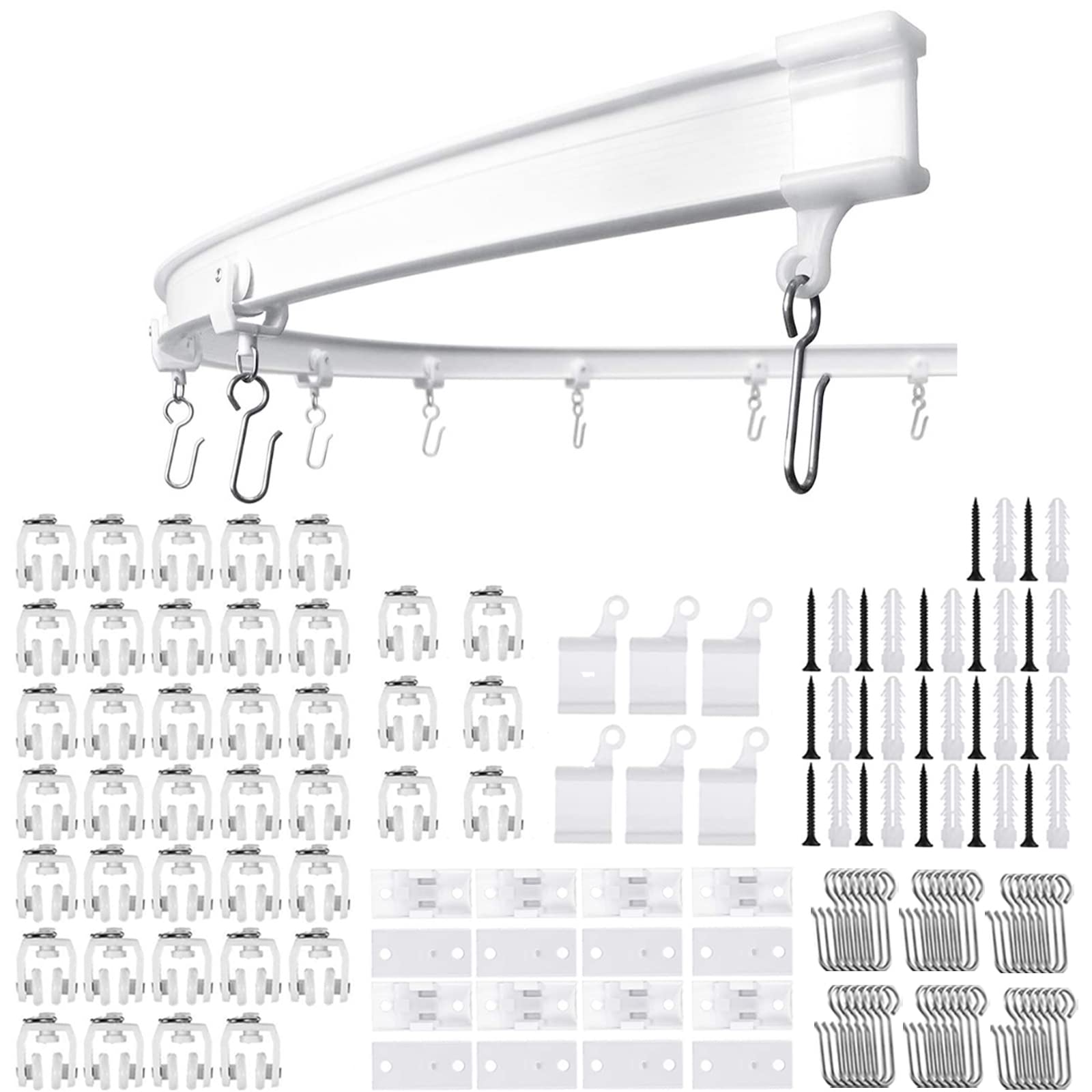 5m Flexible Ceiling Curtain Track - Bendable PVC Rail System