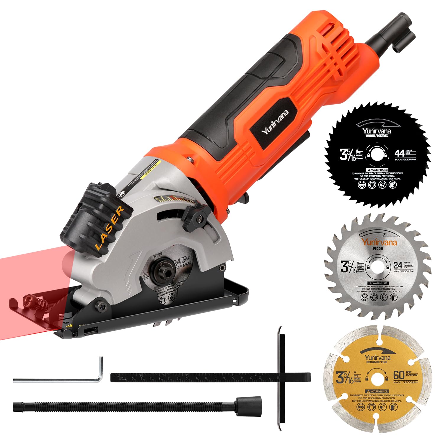 Yunirvana Compact Circular Saw | 580W Power Tool with Laser Guide