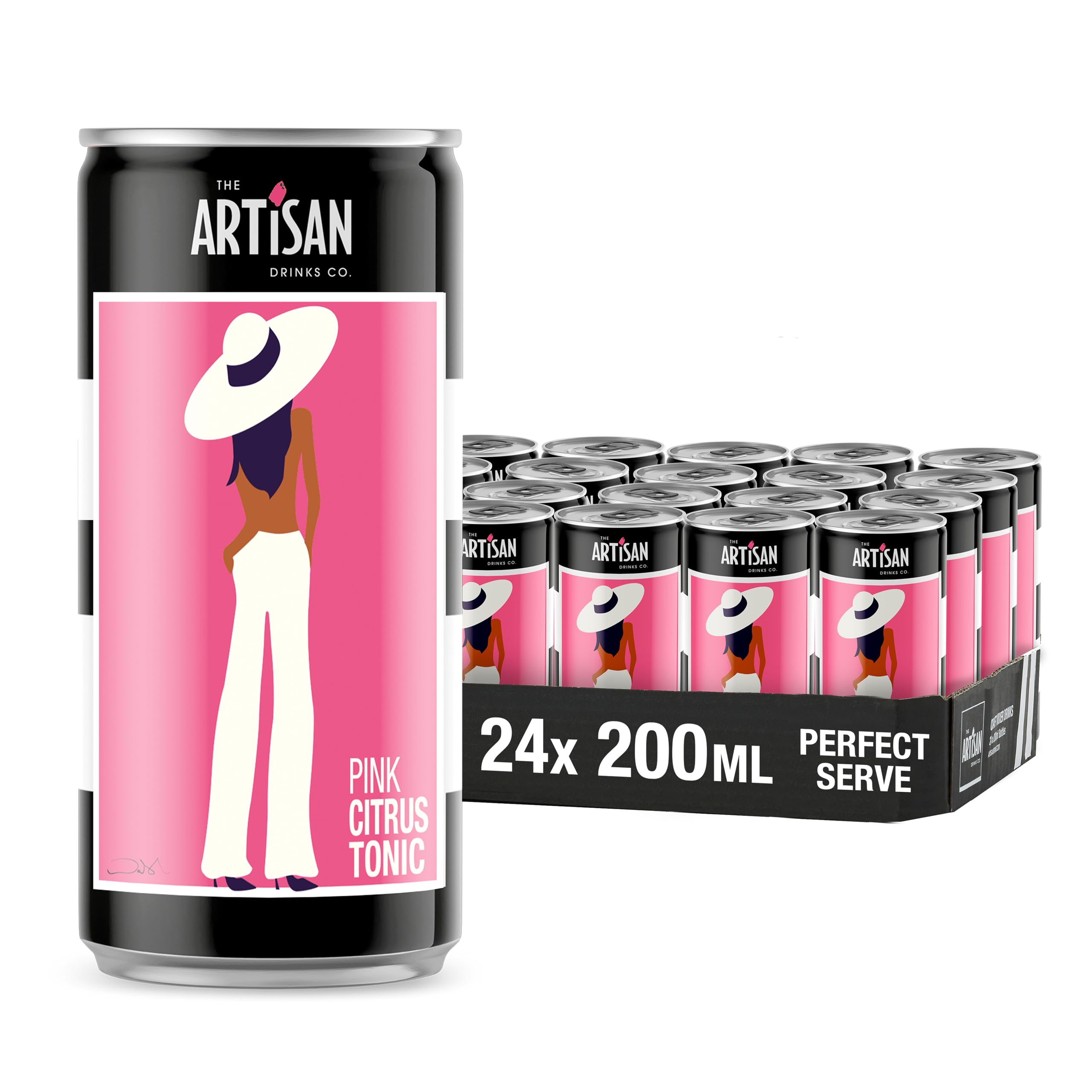 Artisan Pink Citrus Tonic Water - Natural Cocktail Mixer, 24 x 200ml