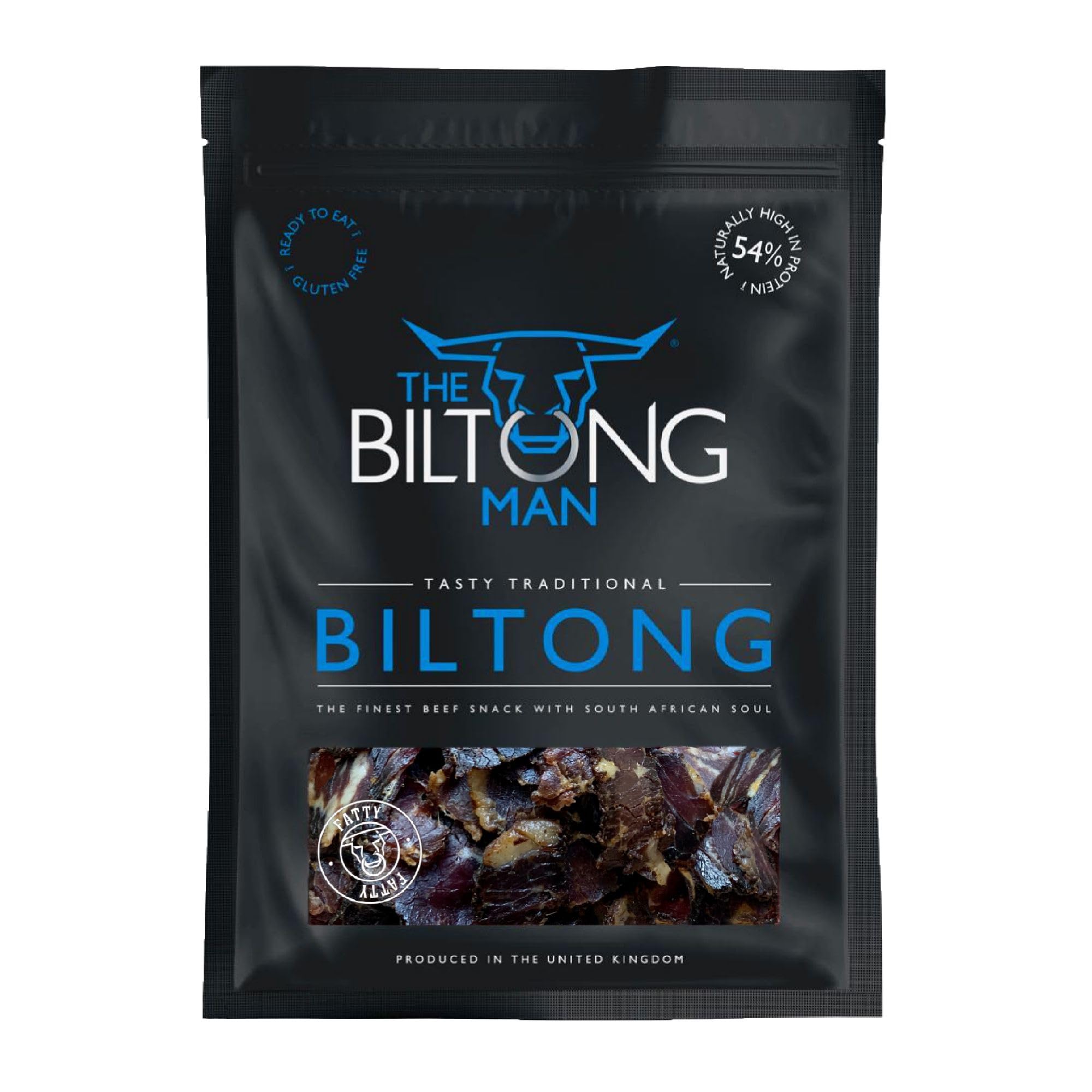 The Biltong Man Traditional Fatty Beef Biltong - High-Protein Snack, 250g