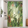 Uiiooazy Jungle Green Tropical Palm Leaves Shower Curtain | 120x200cm