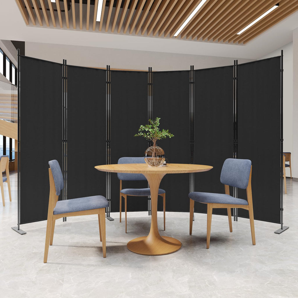 C-Hopetree 6-Panel Room Divider | 180cm Folding Privacy Screen - Black