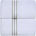 Superior 900 GSM Egyptian Cotton 2-Piece Bath Towel Set - White/Green