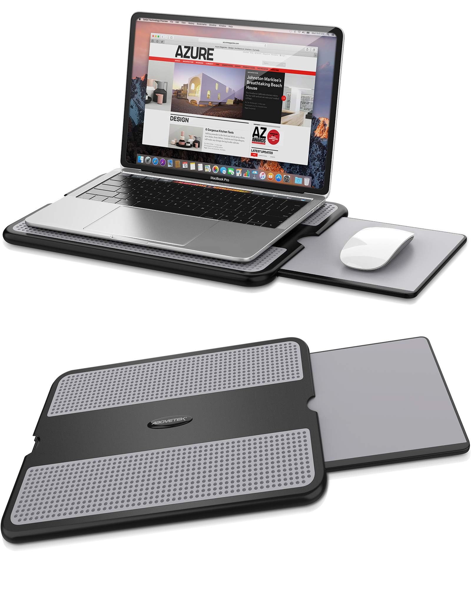 AboveTEK Portable Laptop Lap Desk with Retractable Mouse Pad Tray