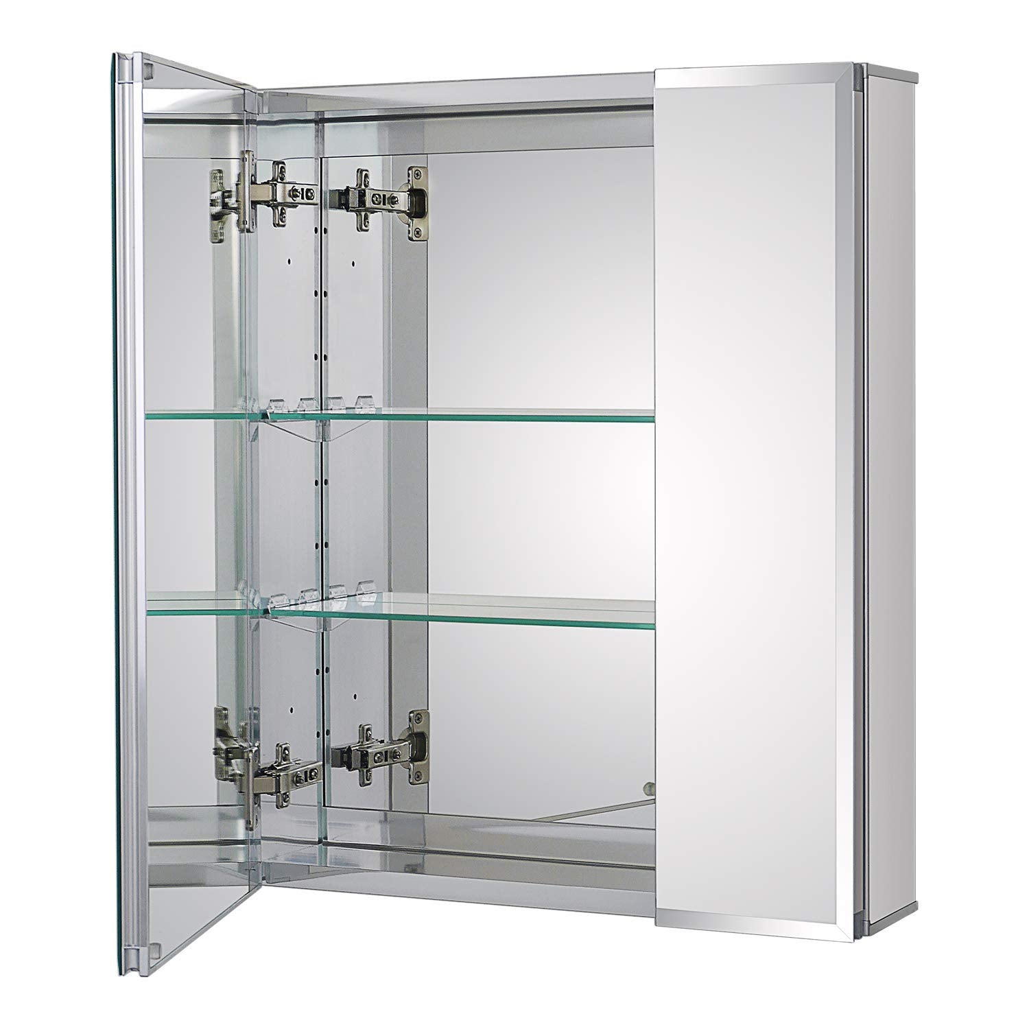 Fundin Aluminum Bathroom Mirror Cabinet | Recessed or Surface Mount