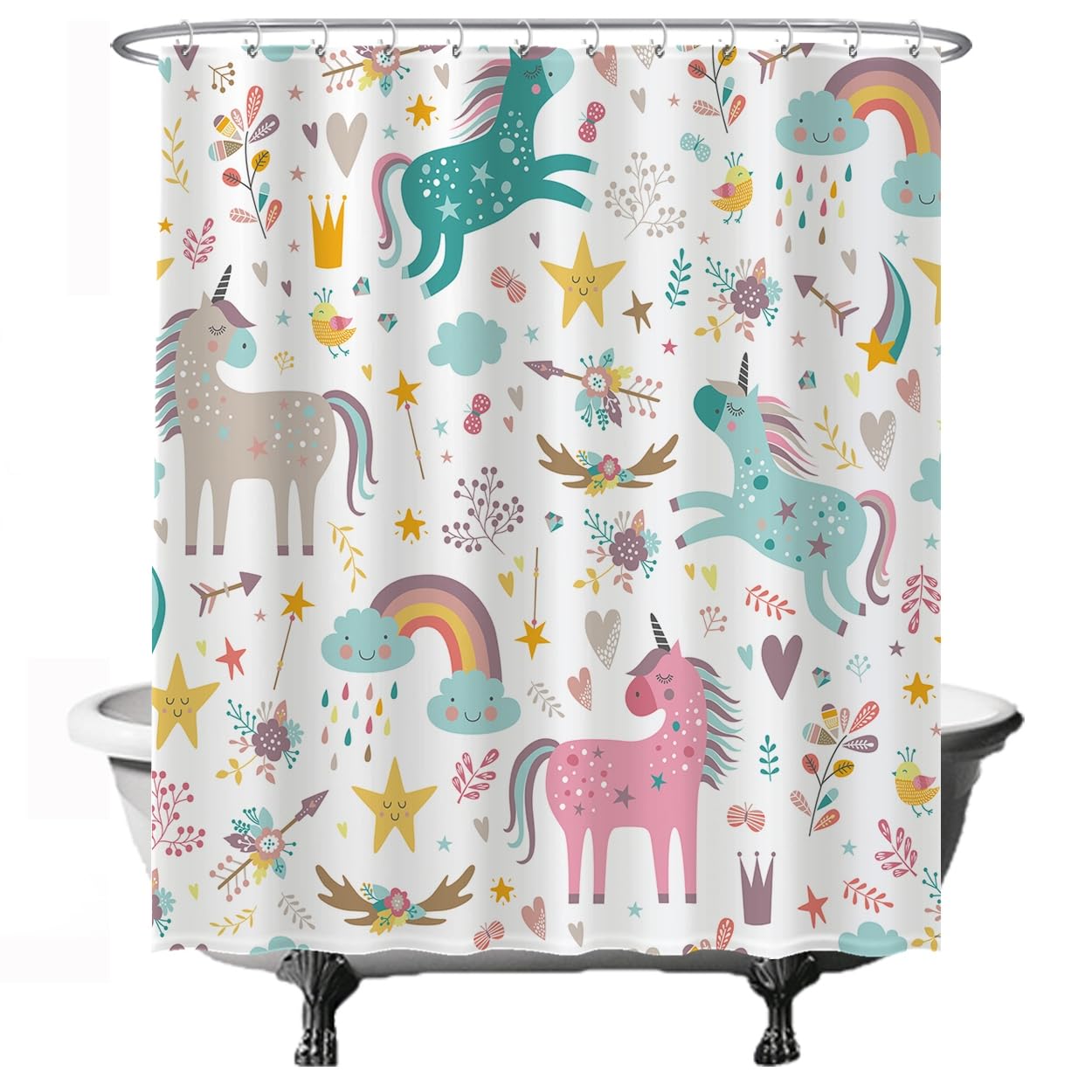 Ulticool Unicorn Shower Curtain – 180x200cm Waterproof Polyester