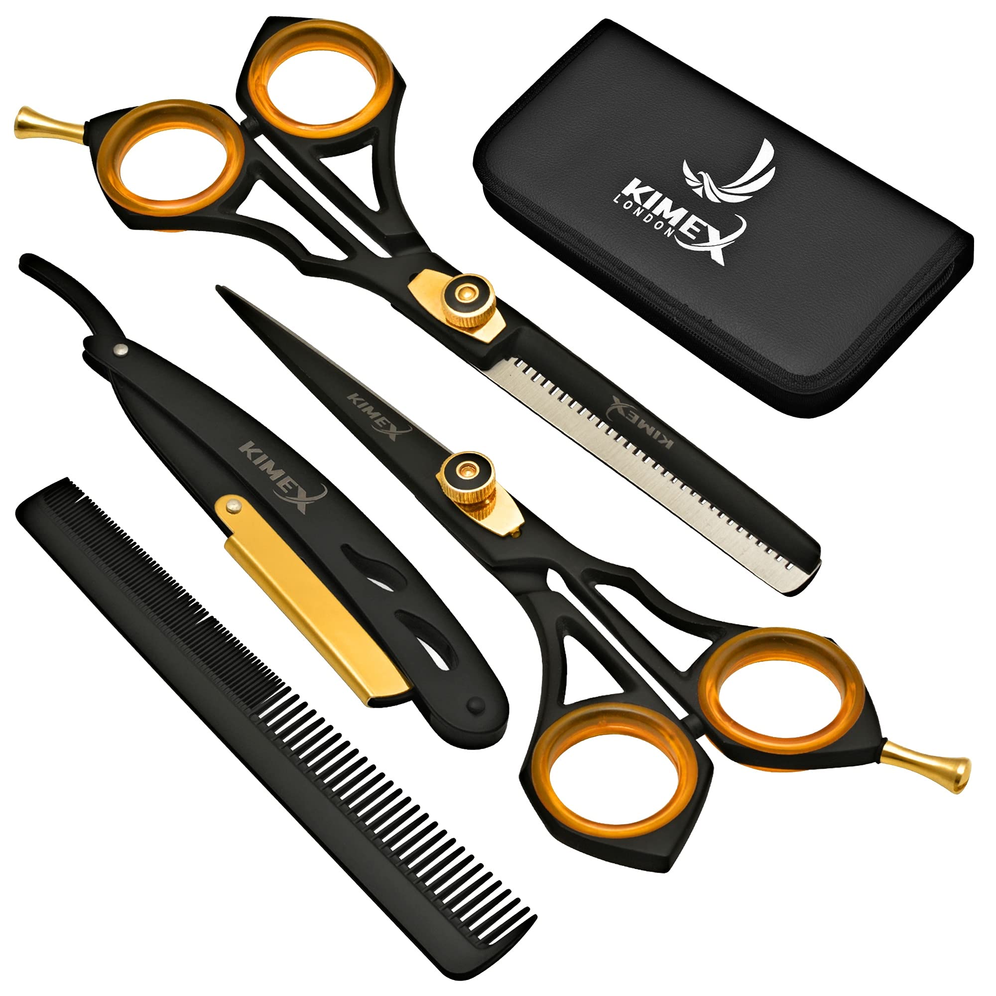 KIMEX LONDON Professional Hairdressing Scissor Set - Stainless Steel 6-Piece