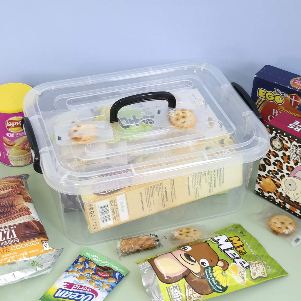 Bringer 6-Pack 8 L Clear Plastic Storage Boxes, Clear Latch Boxes - image 5