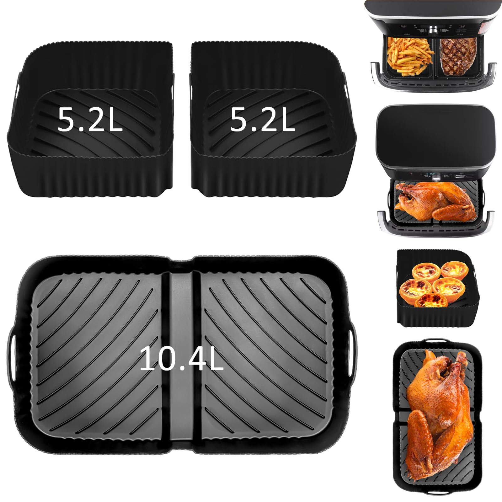 Jolof Store Silicone Air Fryer Liners for Ninja Flex Drawer AF500UK
