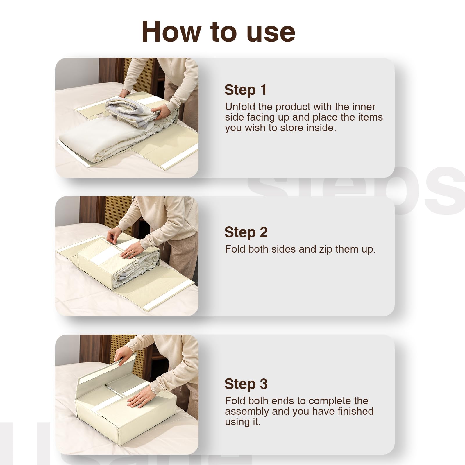 DIMJ Bed Sheet Organisers 6 Pack | Foldable Linen Storage for King & Queen