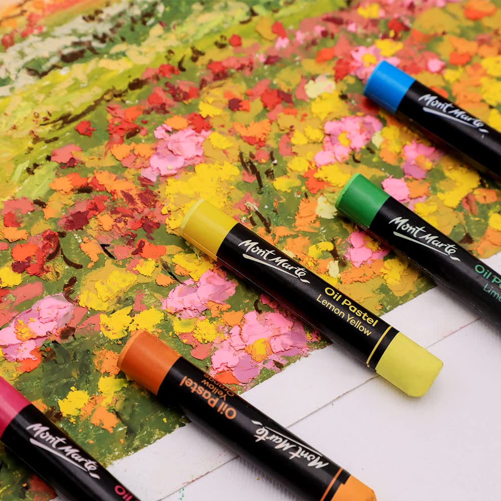 Mont Marte Signature Oil Pastels - 120 Vibrant Colors for Art & Craft