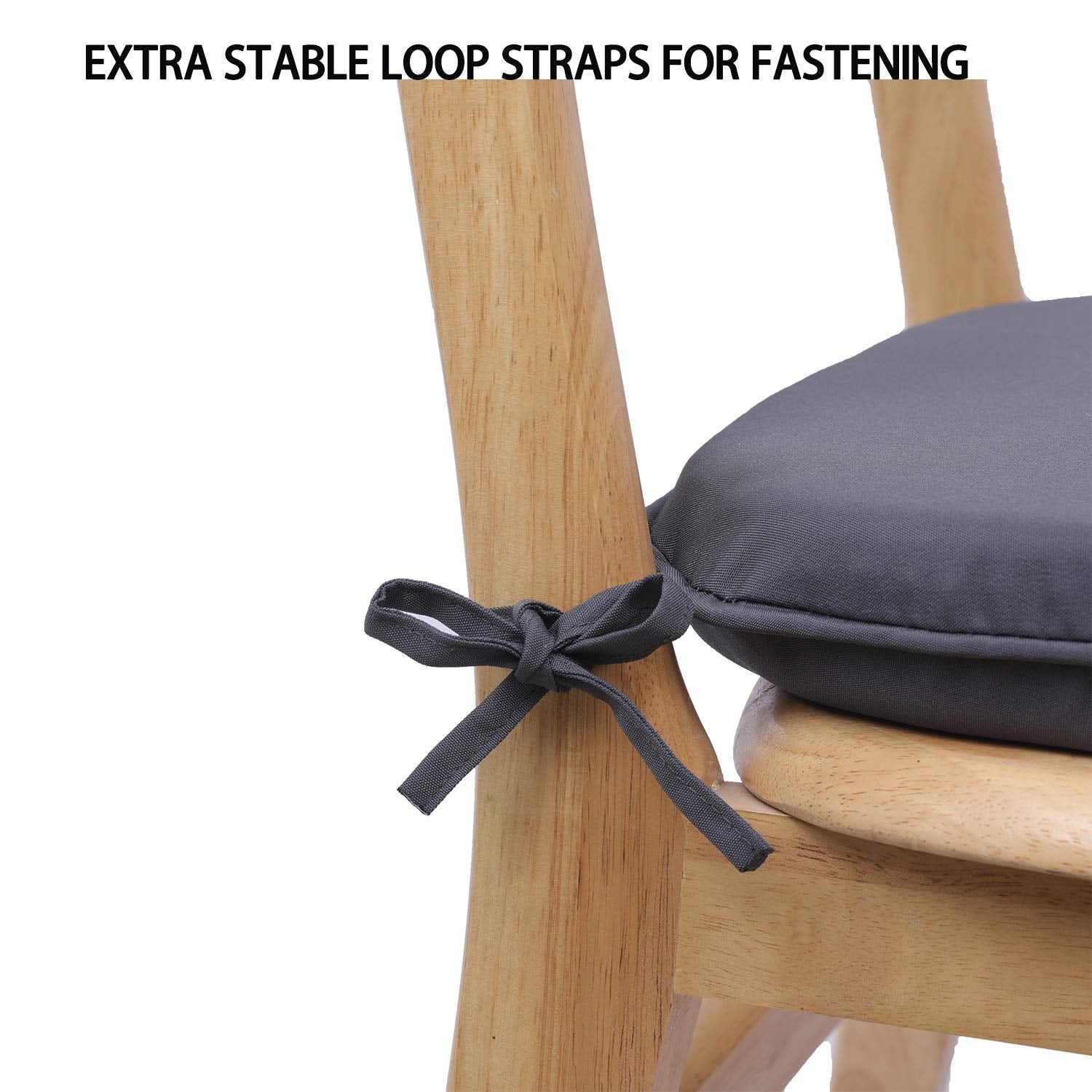 RACE LEAF Waterproof Garden Chair Cushions | Round Seat Pads - 6 Pack