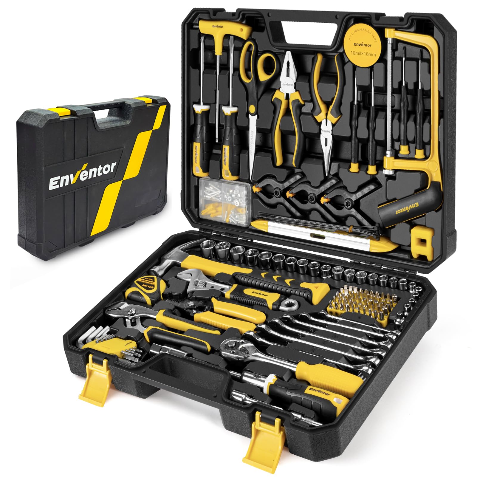 Enventor 218-Piece General Household Hand Tool Kit with Storage Case