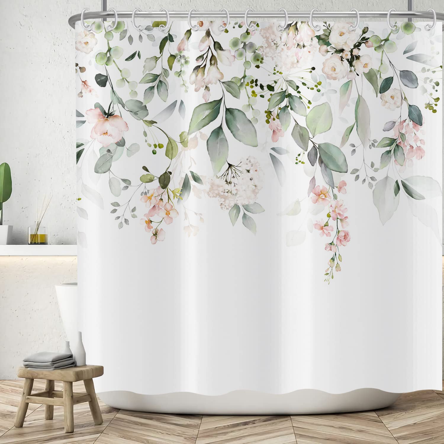 Jolof Store Flower Shower Curtain – Waterproof Floral Polyester, 180x180cm