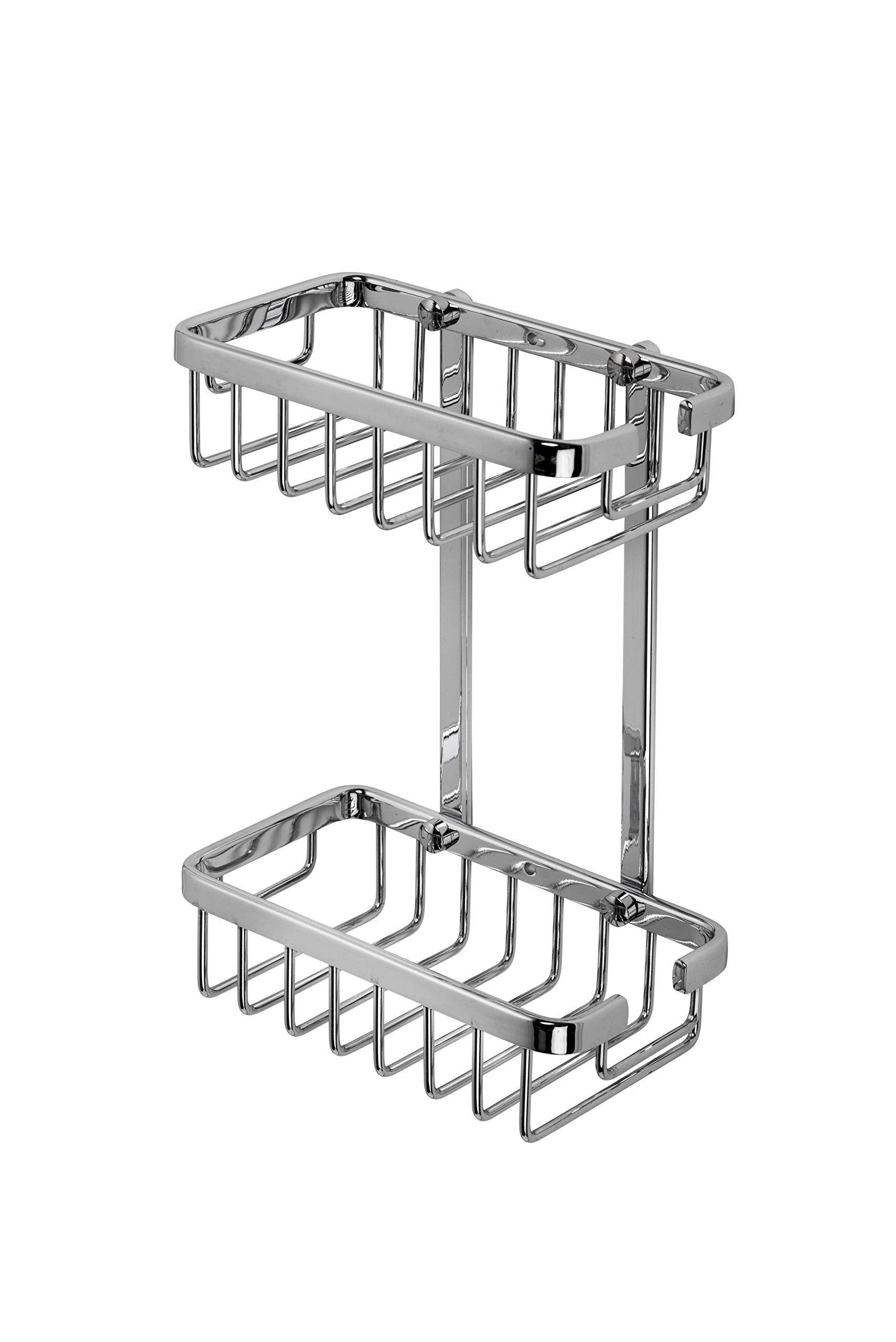 Croydex Slimline 2-Tier Shower Caddy | Rust-Free Aluminium Storage Basket