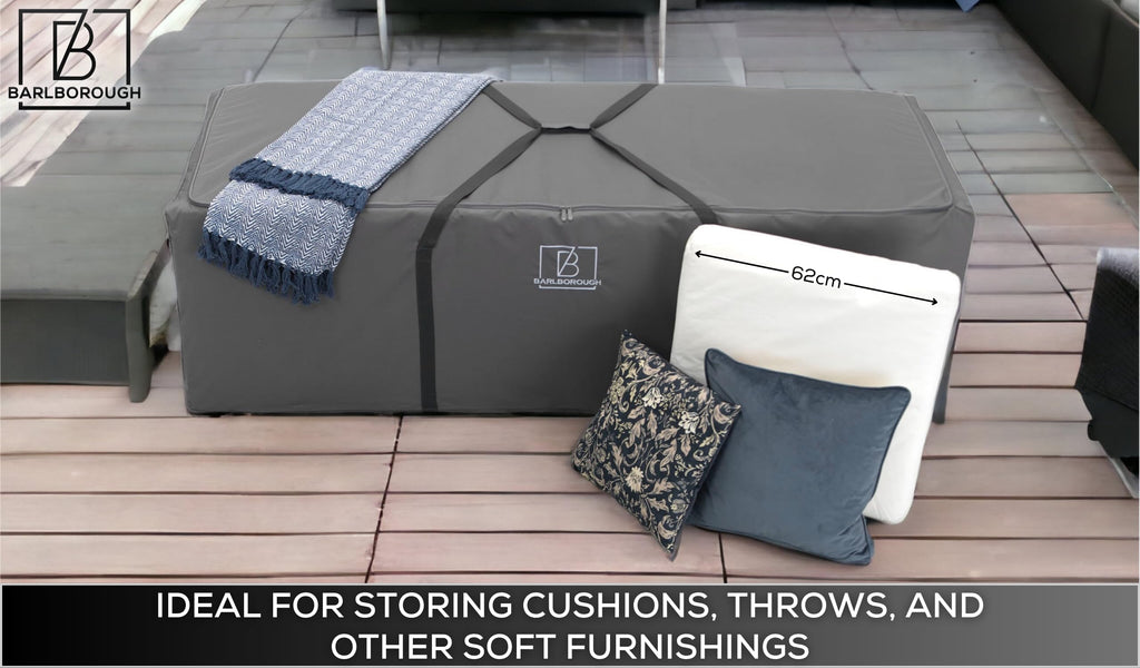Barlborough Garden Cushion Storage Bag - Heavy Duty XL Cover - Grey