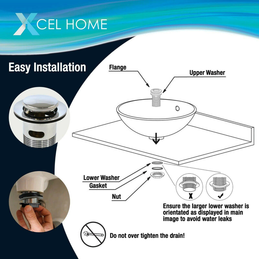 Xcel Home G 1 1/4" BSP Slotted Chrome Click Clack Basin Waste - image 5