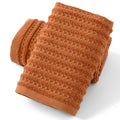 Sense Gnosis 100% Cotton Waffle Hand Towels - Coral Orange, 2 Pack