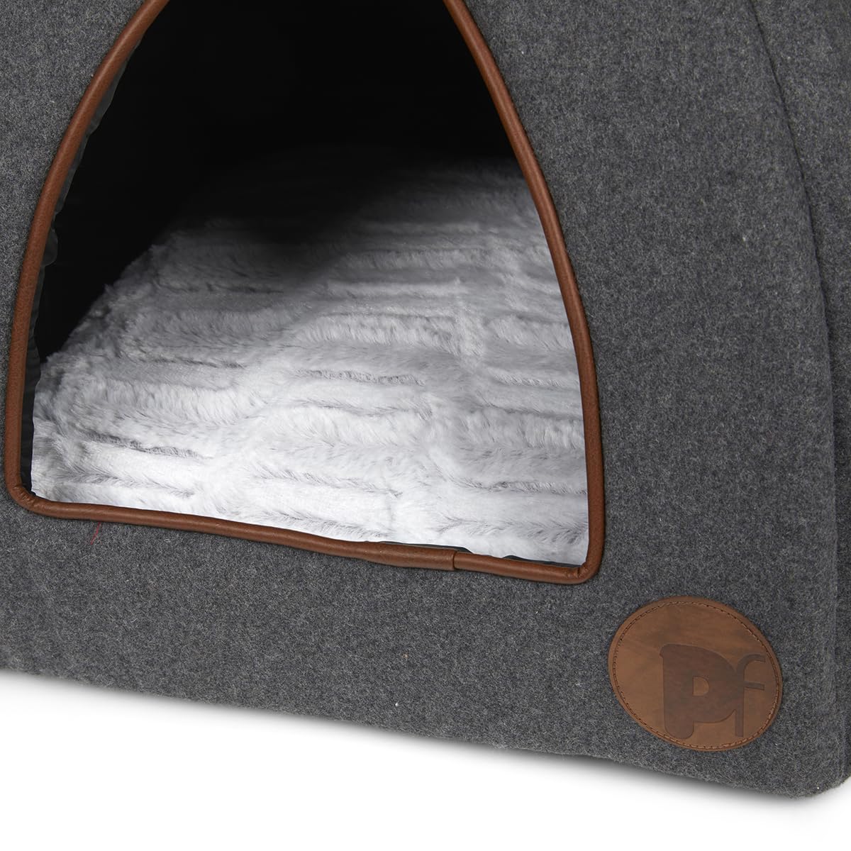 Petface Graphite Grey Felt Igloo Cat Bed – Cozy Indoor Pet Cave