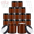 Amber Glass Cosmetic Jars - 4oz Refillable Containers, 15 Pack