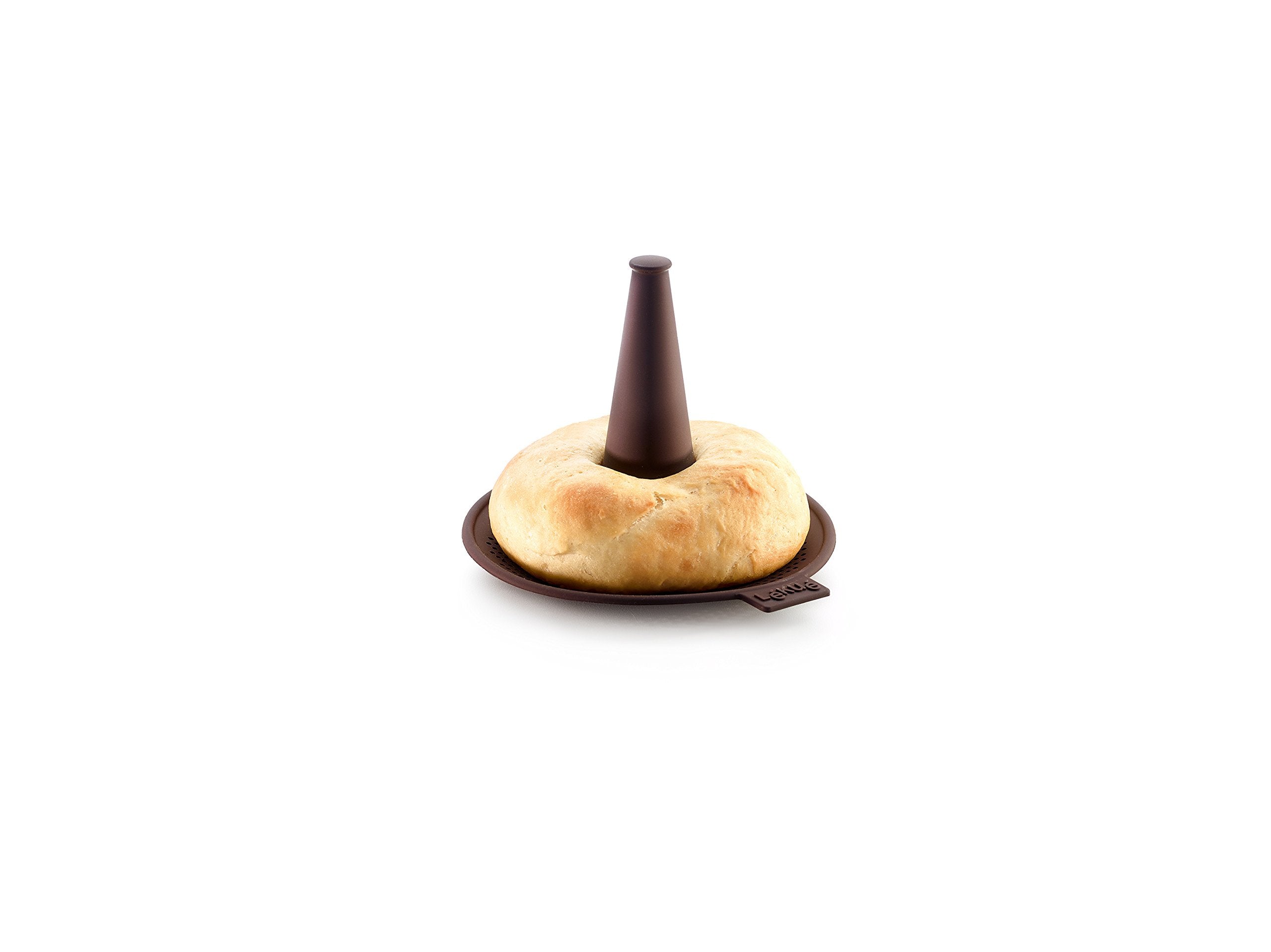 Lékué Platinum Silicone Bagel Moulds – Brown Baking Tools, 6-Piece Set