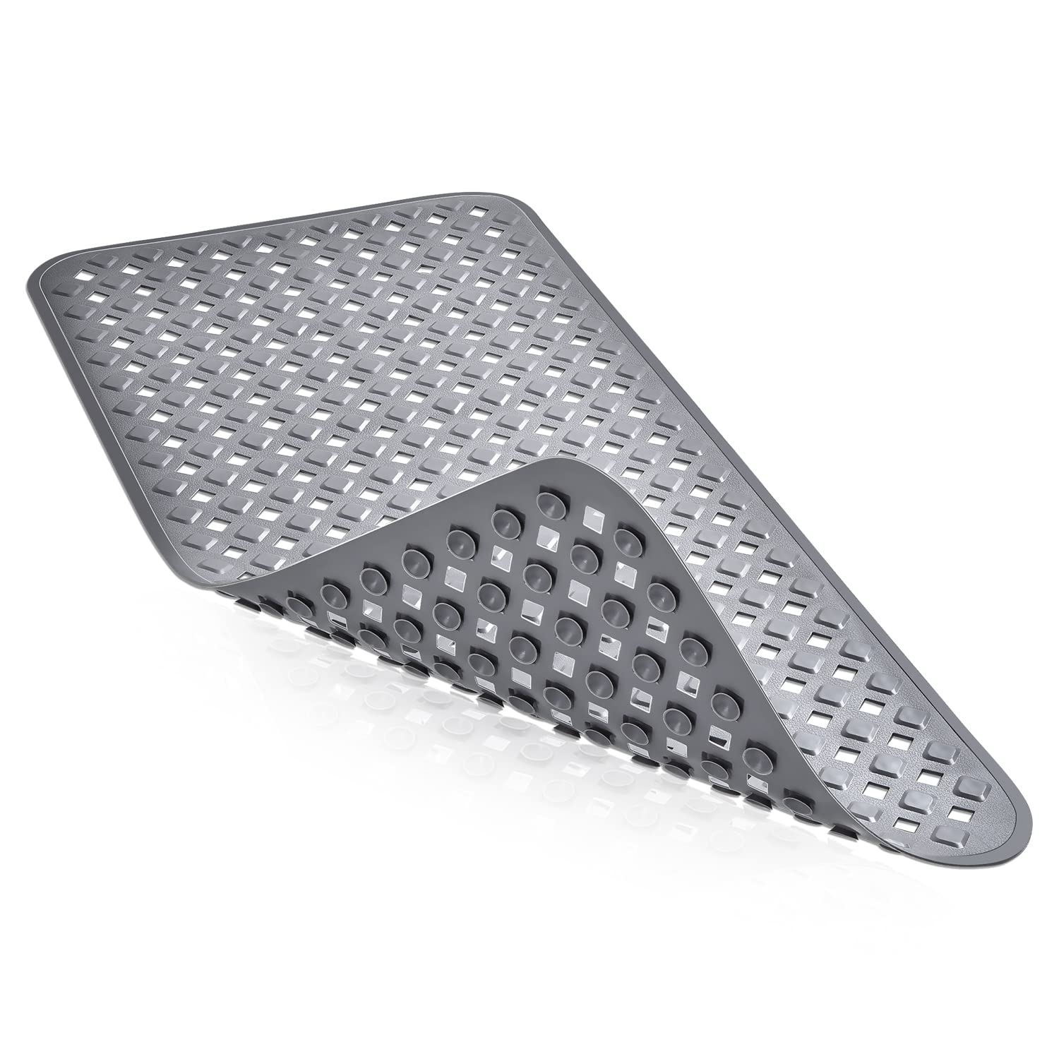 OTraki Non-Slip Bath Mat | 88x40cm Anti-Mould PVC Shower Mat - Grey
