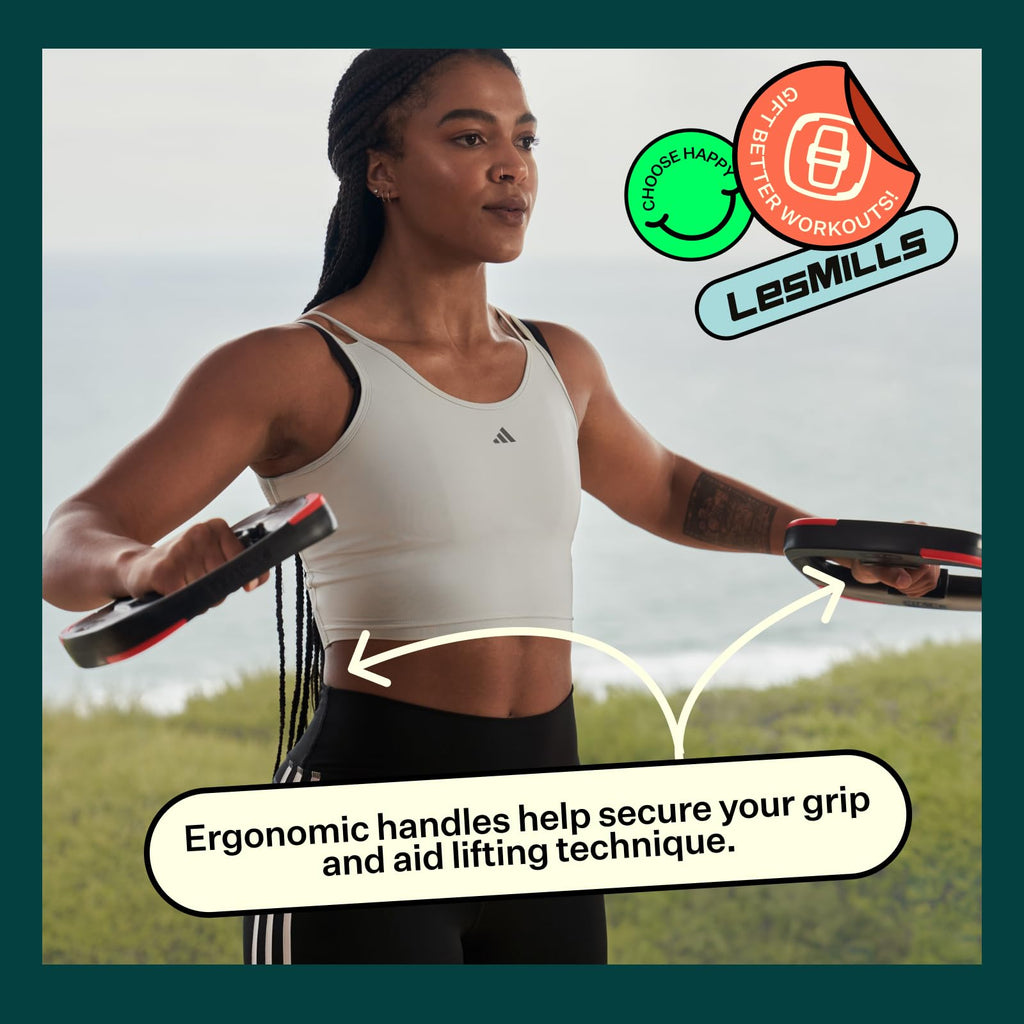 Les Mills 2.2 lbs Ergonomic Hand Weights | Dual Purpose Weight Plates
