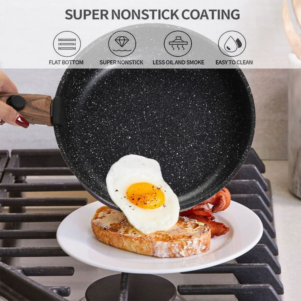 Kitchen Academy 10-Piece Non-Stick Cookware Set | Detachable Handle RV Pans