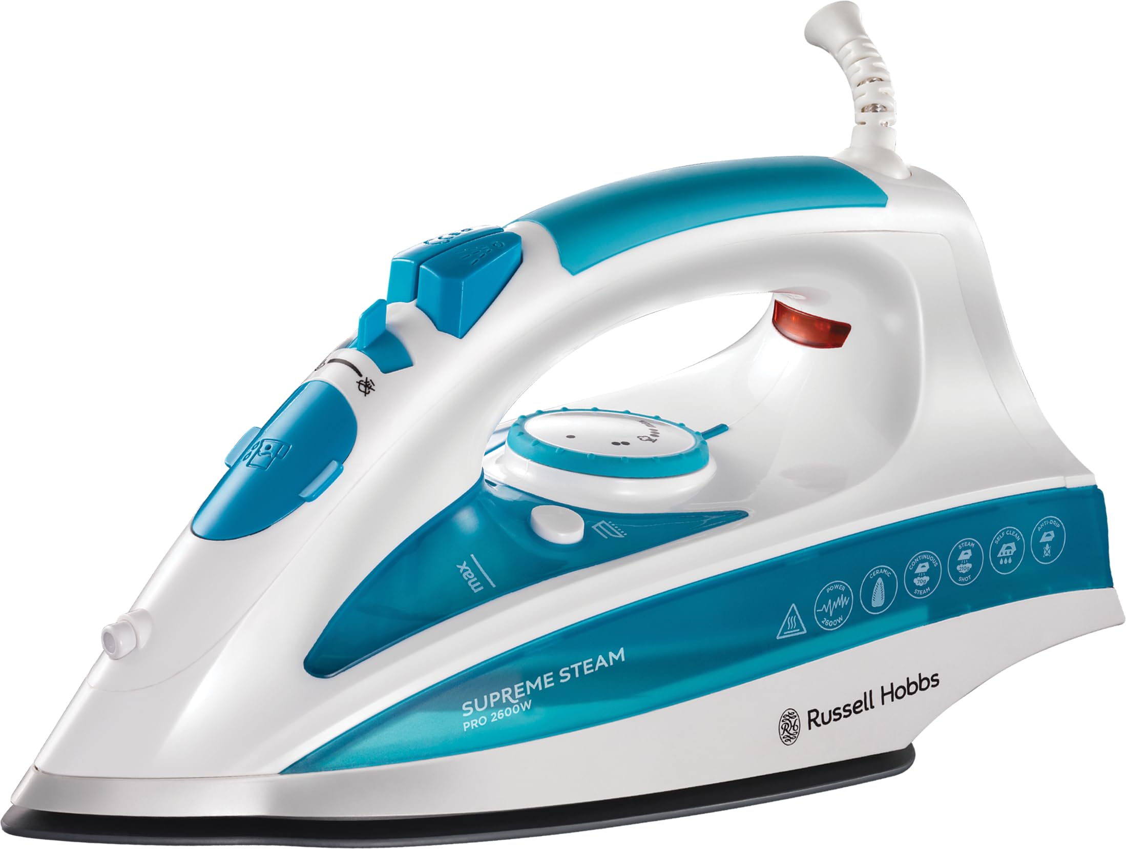 Russell Hobbs Steam Glide Pro Iron – 2600W Ceramic Soleplate